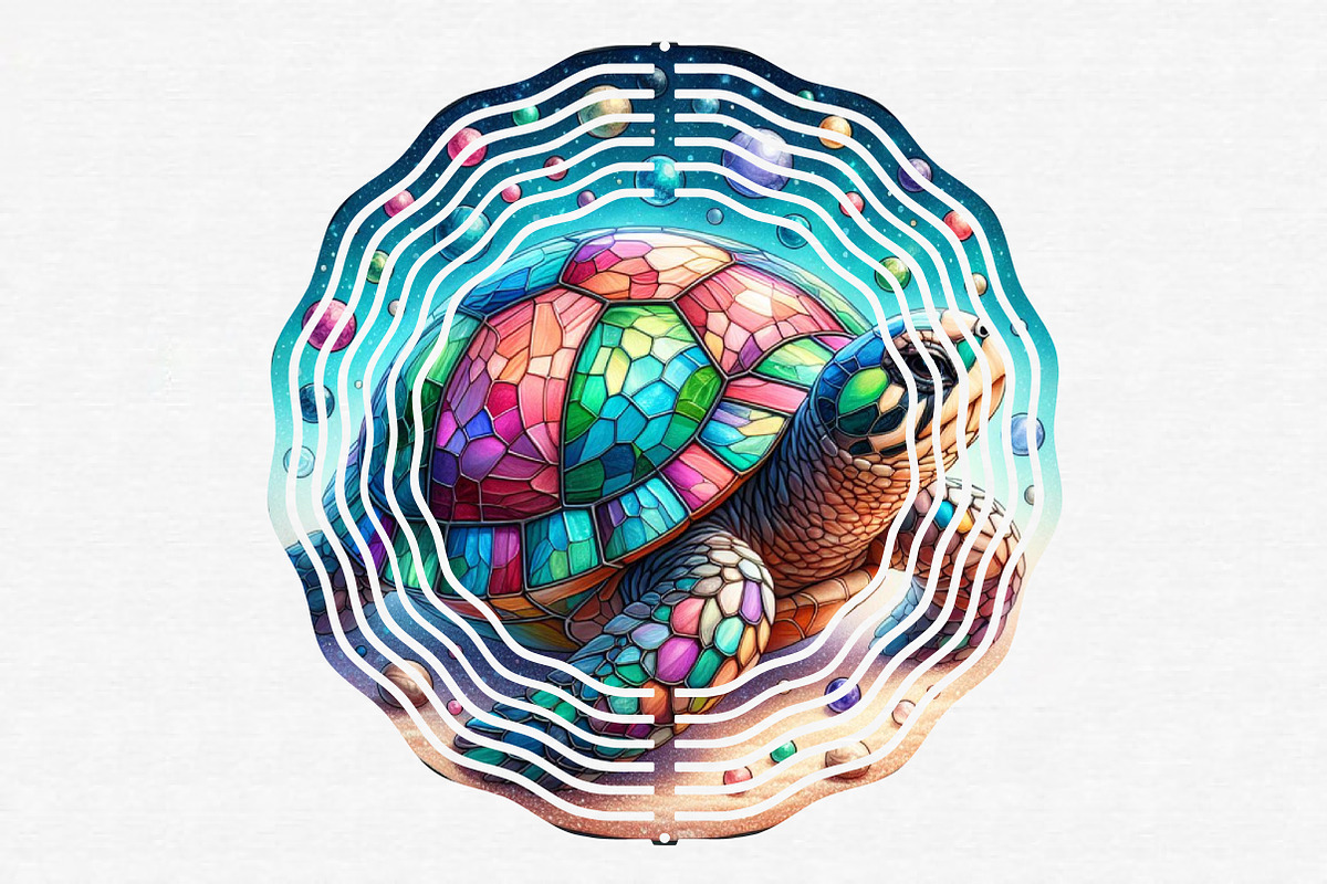 Stained Glass Turtles Sublimation, an Illustration by CraftArtStudio (Photo 4 of 6)