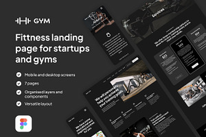 Fitness landing page for startups