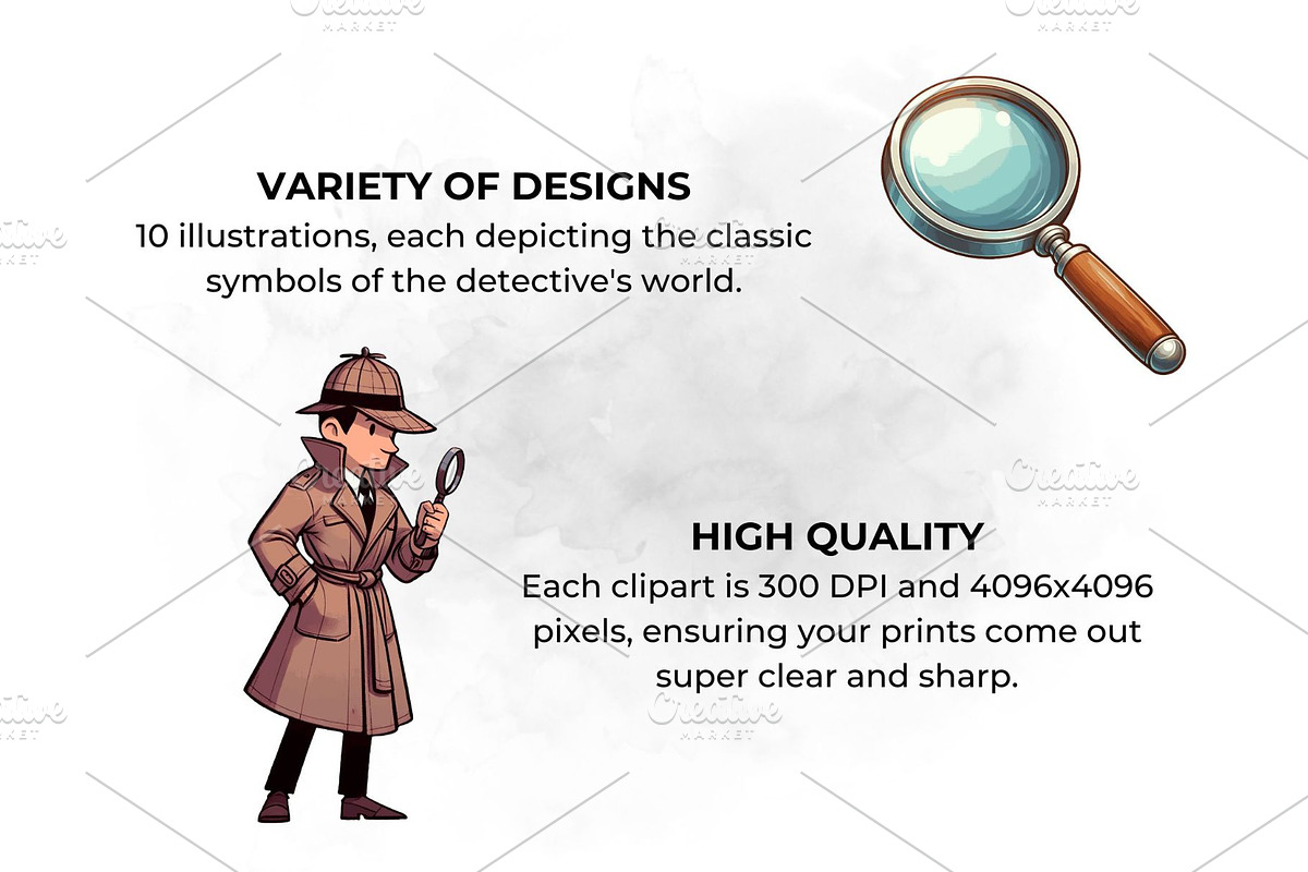 Detective Clipart Investigator Art, a Work Illustration by QM_ART (Photo 3 of 7)