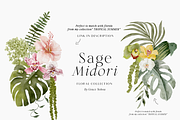 Tropical green watercolor flowers, an Object Graphic by Grace Noboa Illustrations (Thumbnail 3 of 11)