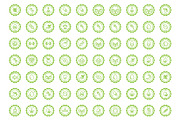 Eco, bio and quality green stamps, an Outline Icon by RevolutionizZed (Thumbnail 8 of 11)