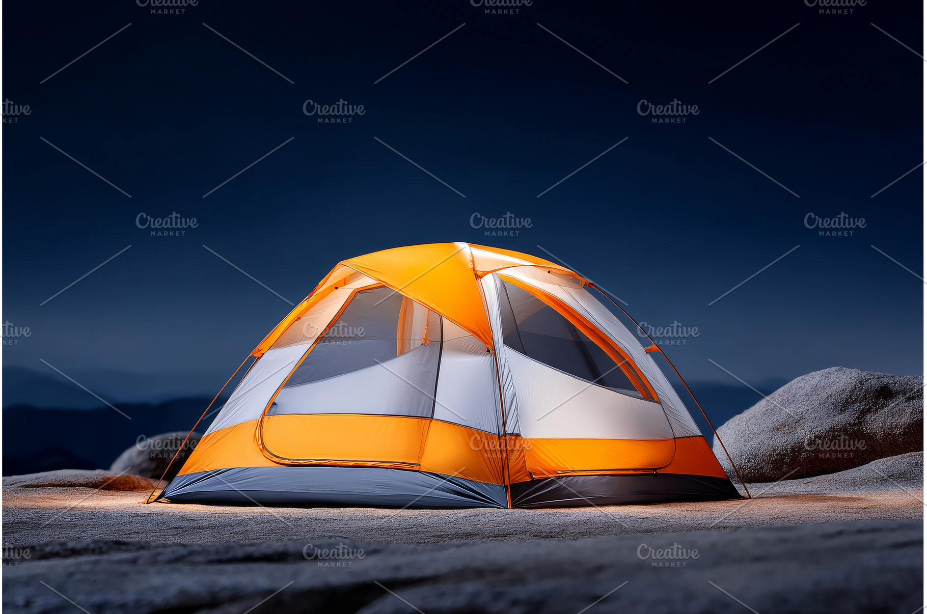 Wide Angle View of Illuminated Tent, a Nature Photo by ZinetroN