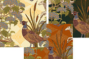 Pheasant, Hydrangea, Borzoi, a Pattern Graphic by NayaChu (Thumbnail 4 of 9)