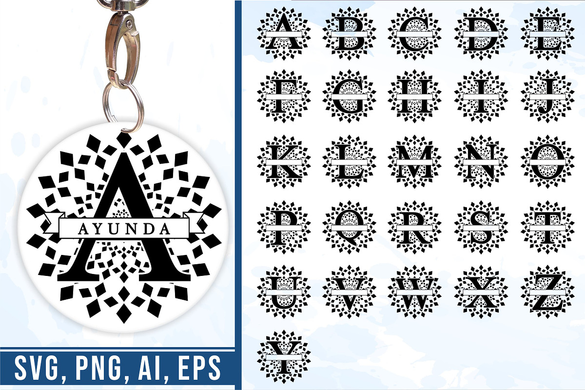 Split Monogram Letter SVG Bundle, an Object Graphic by D2PUTRI (Photo 8 of 19)