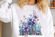 Spring Flower Fence Sublimation Clip, an Illustration by designcity5 (Thumbnail 3 of 5)