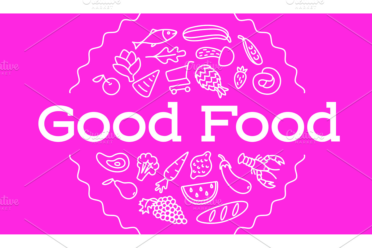 Healthy fresh food local symbol, a Food Illustration by Foxys Graphic
