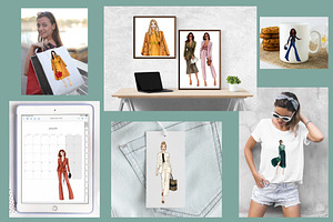 Fashion Girls 42 Fashion Clipart Set