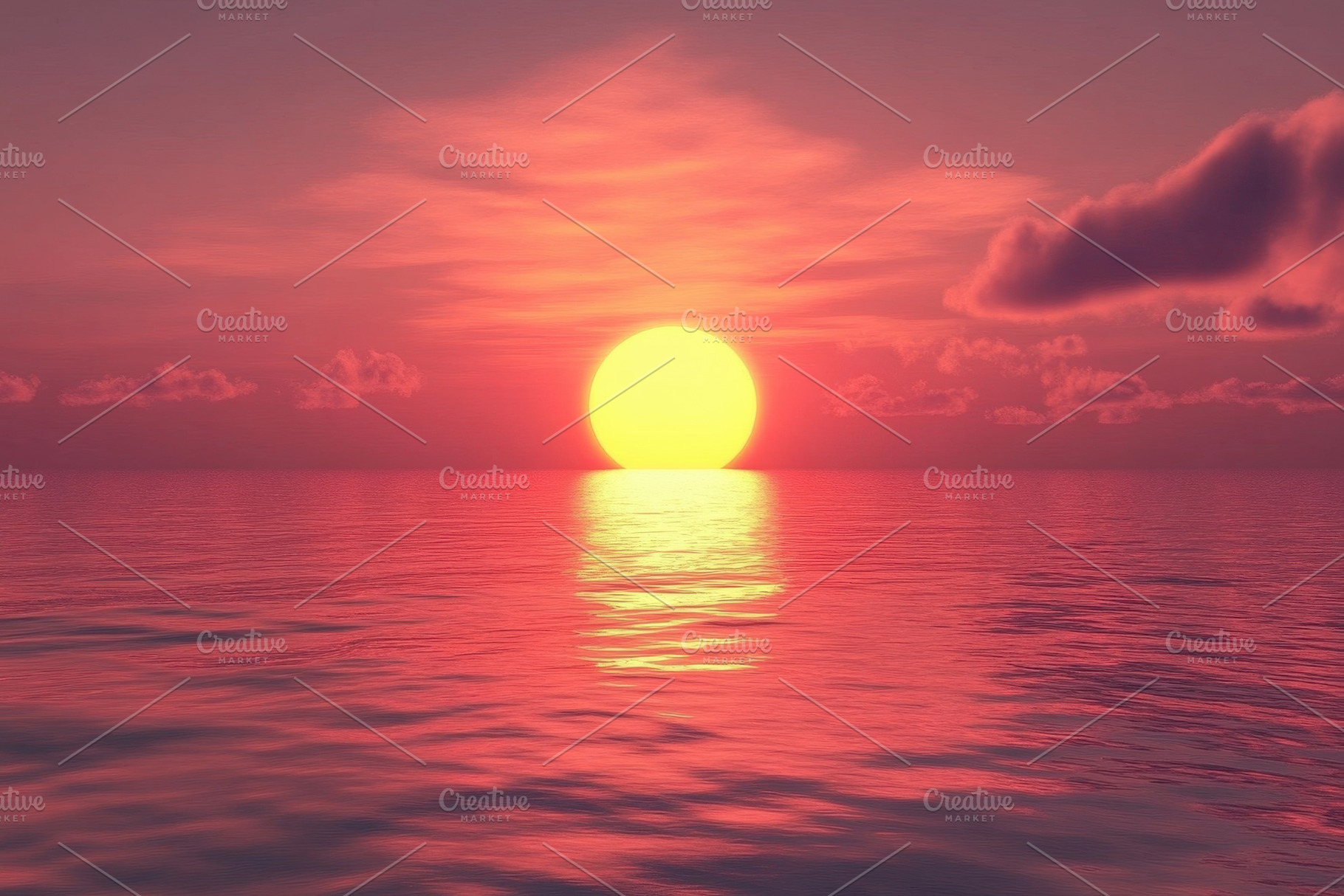 Vibrant sunset over the calm sea wit, a Photo by Iftikhar Alam
