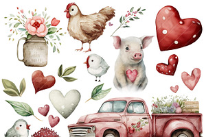 Farmhouse Valentine Clipart