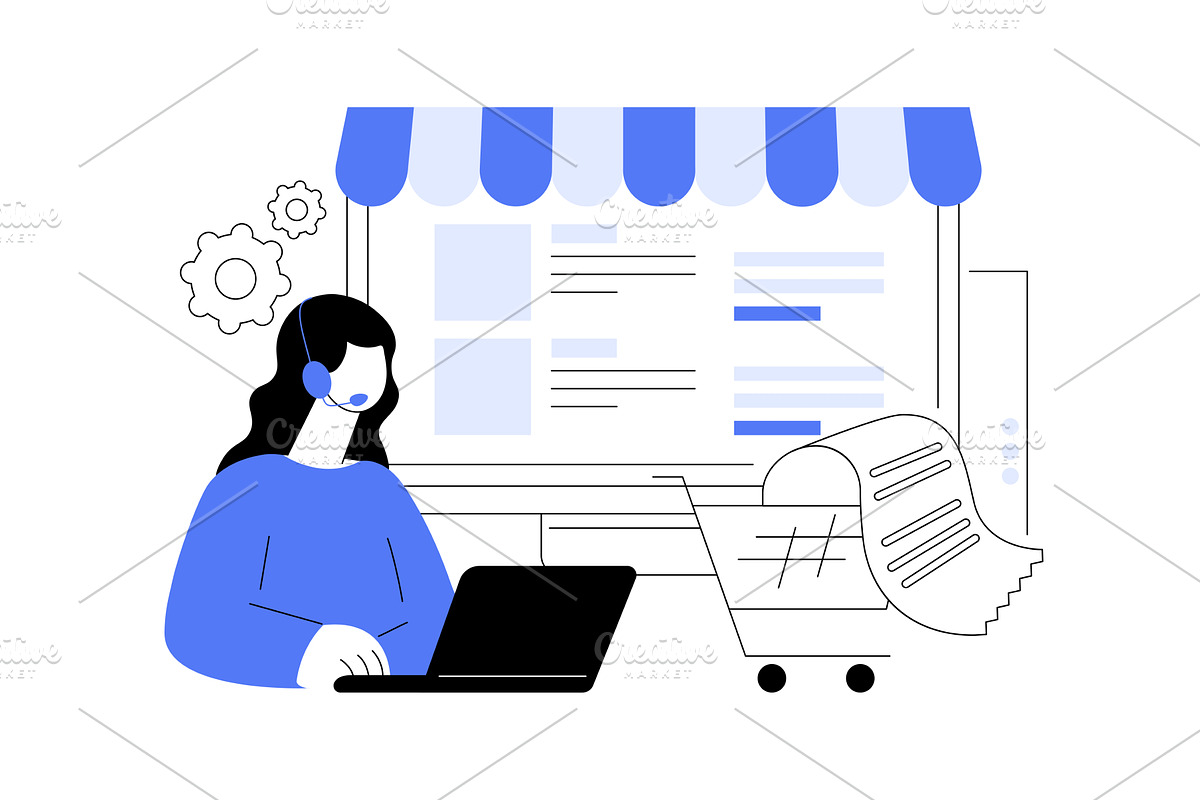 Recieving orders online isolated, a Person Illustration by Visual Generation