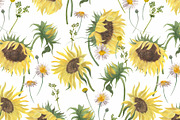 Sunflowers pattern, a Pattern Graphic by ramika (Thumbnail 4 of 5)