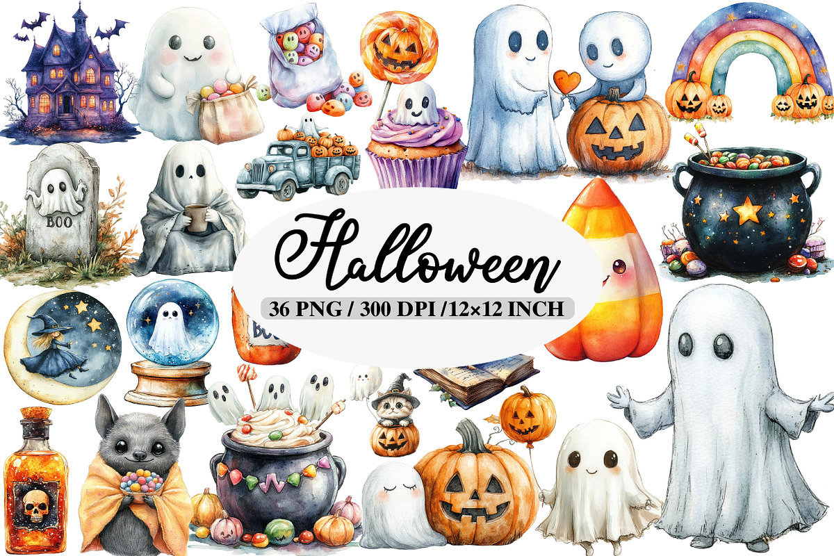 Halloween Sublimation Clipart, an Illustration by Daily.Designs (Photo 1 of 5)