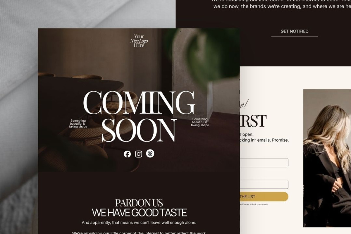 CANVA COMING SOON PAGE TEMPLATE, an App Template by JOA CREATIVE LAB (Photo 4 of 8)