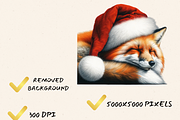 SANTA CHRISTMAS FOX CLIPART PACK, an Animal Illustration by Daring Digies (Thumbnail 3 of 4)