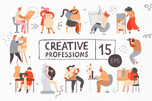 Creative professions vector set. eps