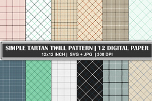 Plaid Tartan Grid Twill Pattern Set