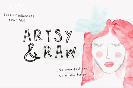 Outline Font - Artsy and Raw, a Handwritten Font by pixelcolours