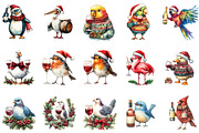 Christmas Funny Bird with Wine, an Illustration by DreamArtGraphic (Thumbnail 2 of 5)