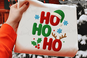 Ho Ho Ho, Embroidery Christmas Png, an Illustration by OK Design