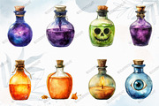 Vintage Halloween Potions Clipart, an Illustration by designcity5 (Thumbnail 2 of 5)