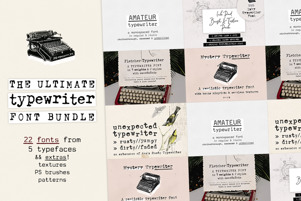 SALE! Typewriter Font Bundle
