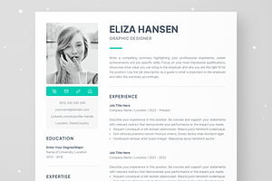 Resume Template with Photo - Eliza