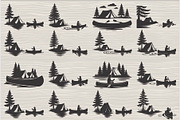 camping and canoe lake vector, an Illustration by Amazin_art (Thumbnail 1 of 17)