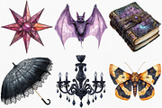 Watercolor Gothic Reverie Clipart, an Illustration by Canvas Craft (Thumbnail 3 of 7)