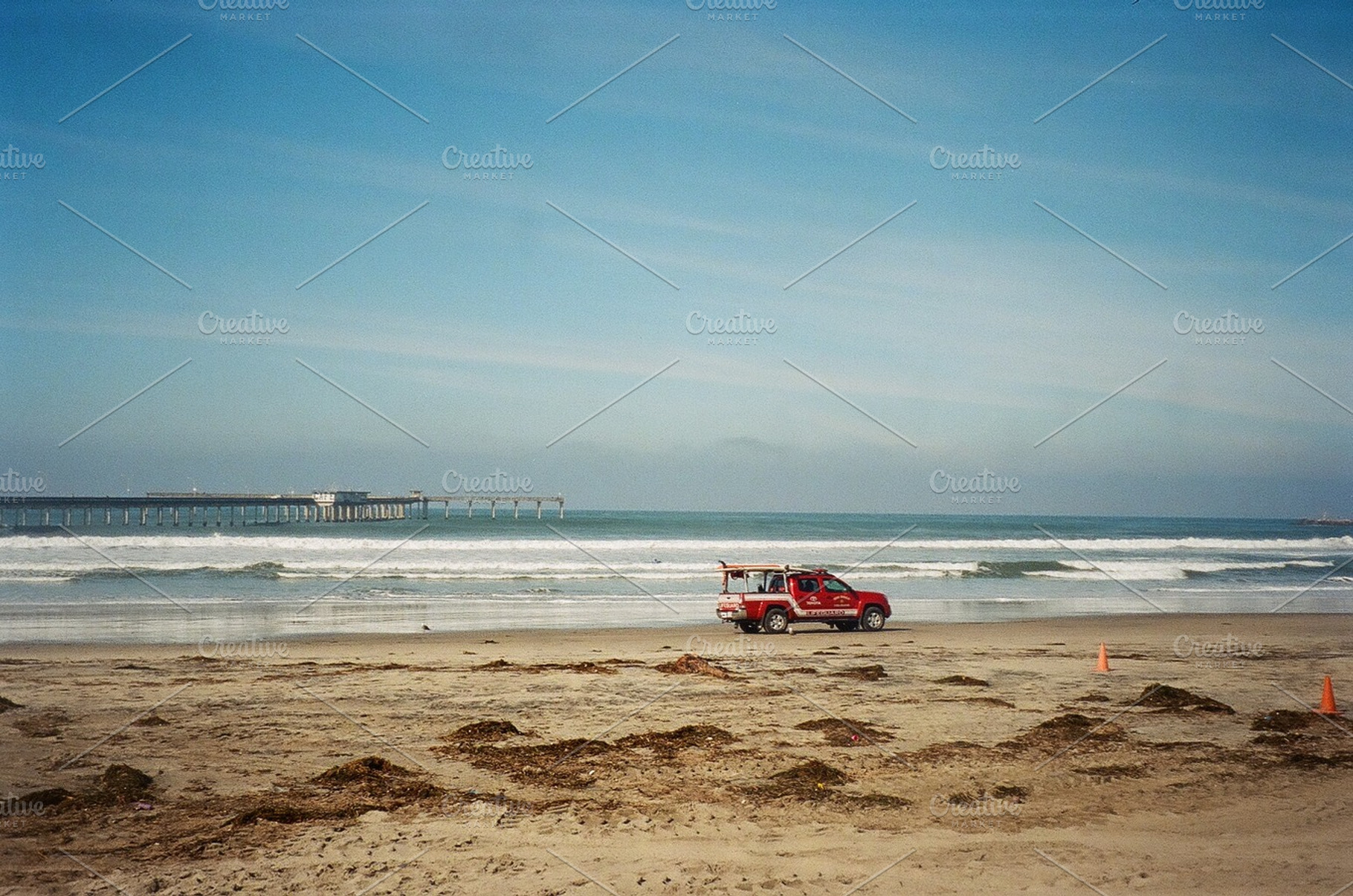 Lifeguard On Empty Beach