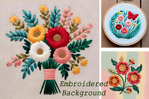Embroidered Flowers Idea pattern, a Texture Graphic by IrySha