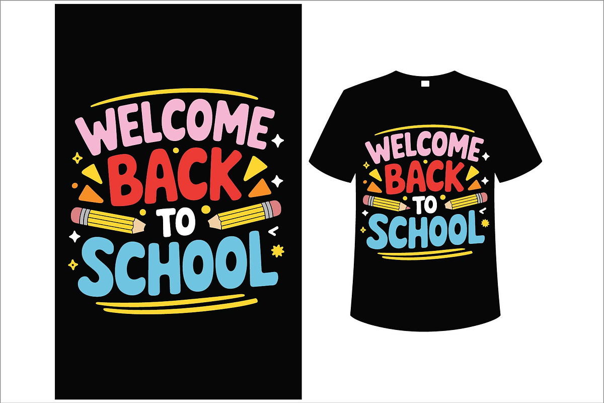 Back to School colorful t-shirt, an Illustration by Amazin_art