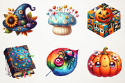 Groovy Halloween Sewing Clipart, an Illustration by RobertsArt (Thumbnail 6 of 7)