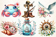Watercolor Nautical Spring Clipart, an Illustration by DreamCafeArt (Thumbnail 3 of 5)