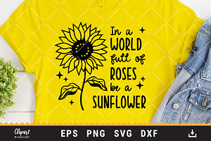 Sunflower SVG, Sunflower T-shirt