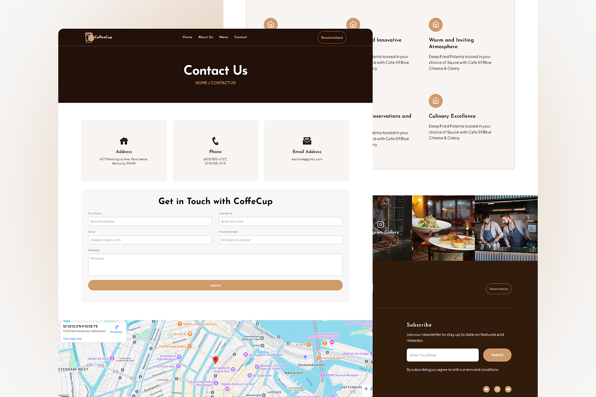 Coffee Cup - Cafe Framer Template, a Landing Page Template by Basa Creative (Photo 3 of 6)