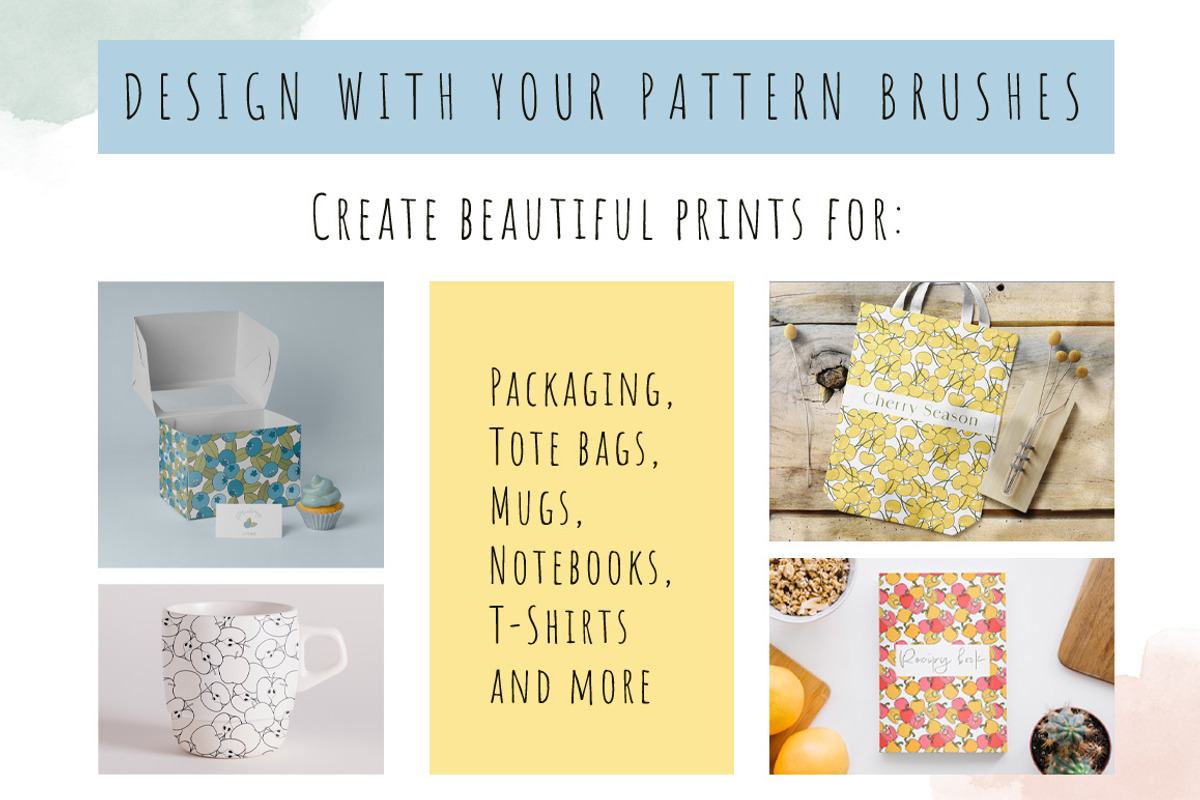 Fruit & Vegetable Pattern Brushes, a Brush Add-On by Mari_Caliart (Photo 7 of 14)