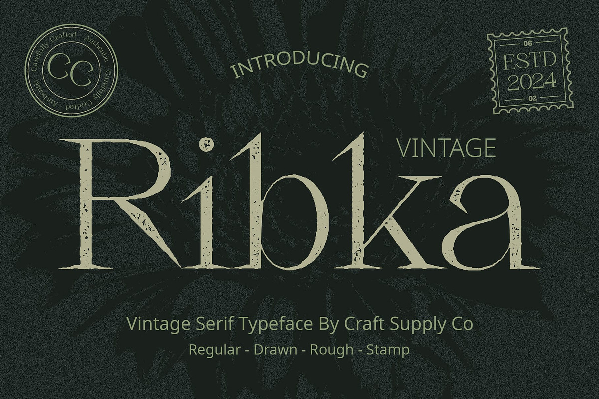 Ribka Vintage, a Serif Font by Craft Supply Co. (Photo 1 of 8)