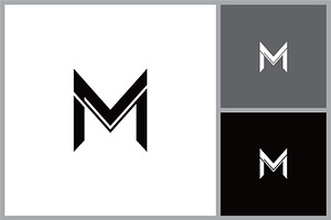 Modern Wide Letter M Symbol