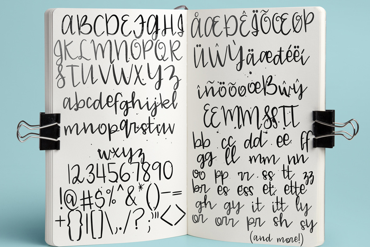 Blue Mason Script Font, a Handwritten Font by Groovy Fonts by Mindy (Photo 2 of 6)