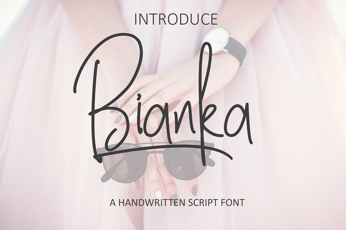 Bianka - Handwritten Font, a Script Font by Azcreative Studio (Photo 1 of 8)