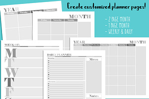 Customizable Planner Page Templates