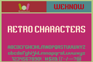 Retro Characters font, a Font by weknow