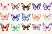 Watercolor Glitter Butterfly Clipart, an Illustration by Rose Art (Thumbnail 2 of 7)