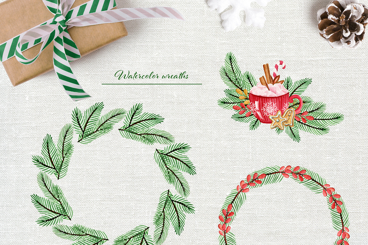 Cute cows. Watercolor Christmas set, an Object Graphic by JuliaBadeeva (Photo 4 of 8)