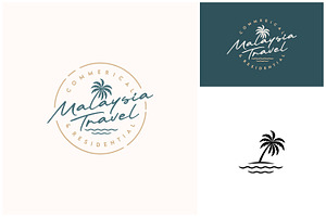 Coconut Palm Tree sea wave logo, a Branding & Logo Template by Enola99d