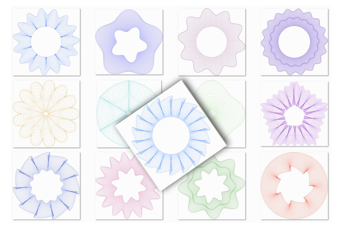 Guilloche Rosettes and Backgrounds, a Background Graphic by Kseniya-Omega (Photo 5 of 10)