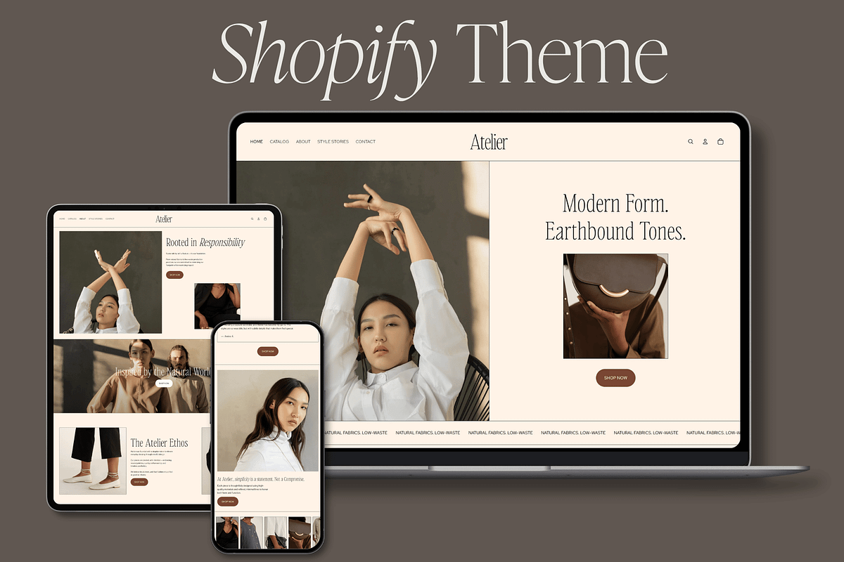 Modern Shopify Theme, a Shopify Template by Asha Glenn Design Studio (Photo 2 of 9)