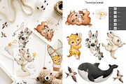 Boho baby Animal watercolor set, an Animal Illustration by TanyaSchuka (Thumbnail 6 of 17)