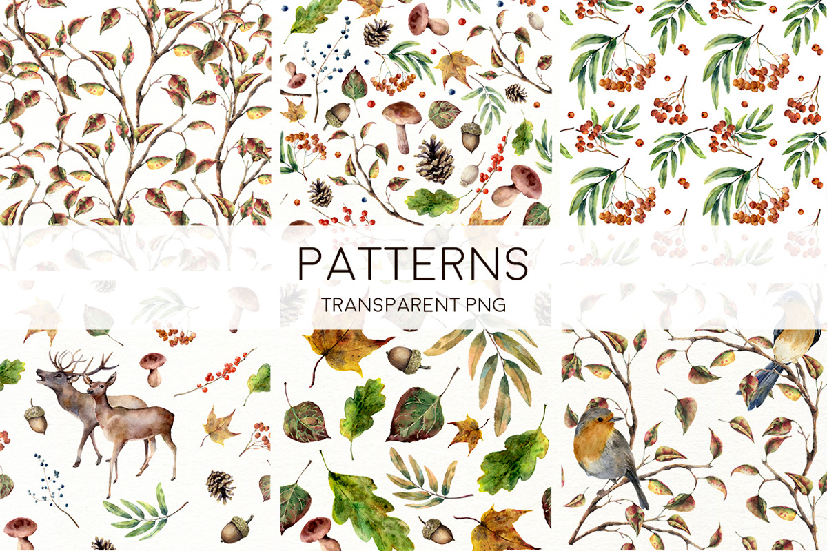 Autumn fall Watercolor fall clipart, an Animal Illustration by Yuliya Derbisheva (Photo 6 of 8)
