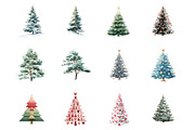 Christmas Nordic Tree Clipart PNG, a Seasonal Illustration by fashionaddict (Thumbnail 3 of 4)